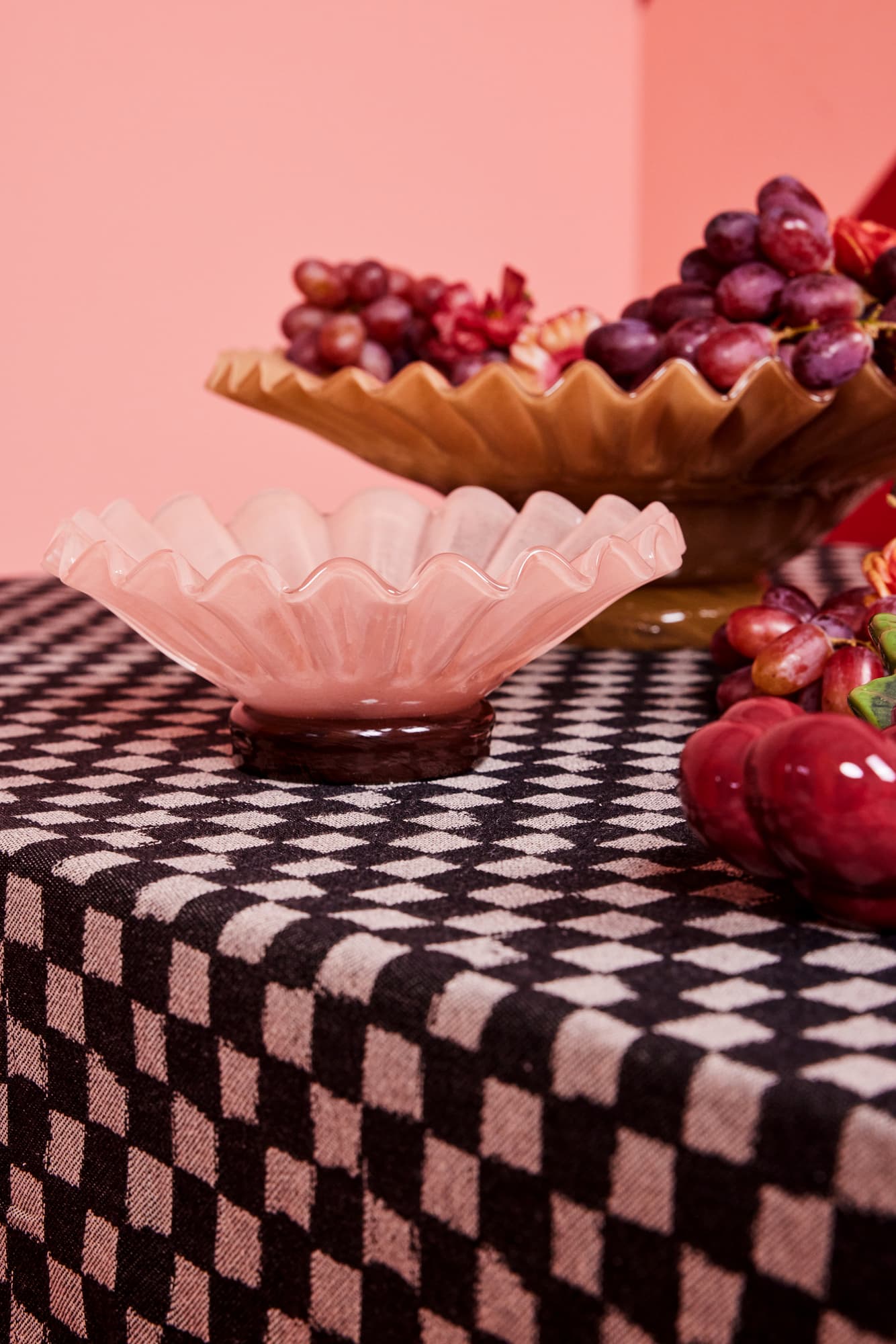 Skål Lori, rosa/brun, medium – bilde 3