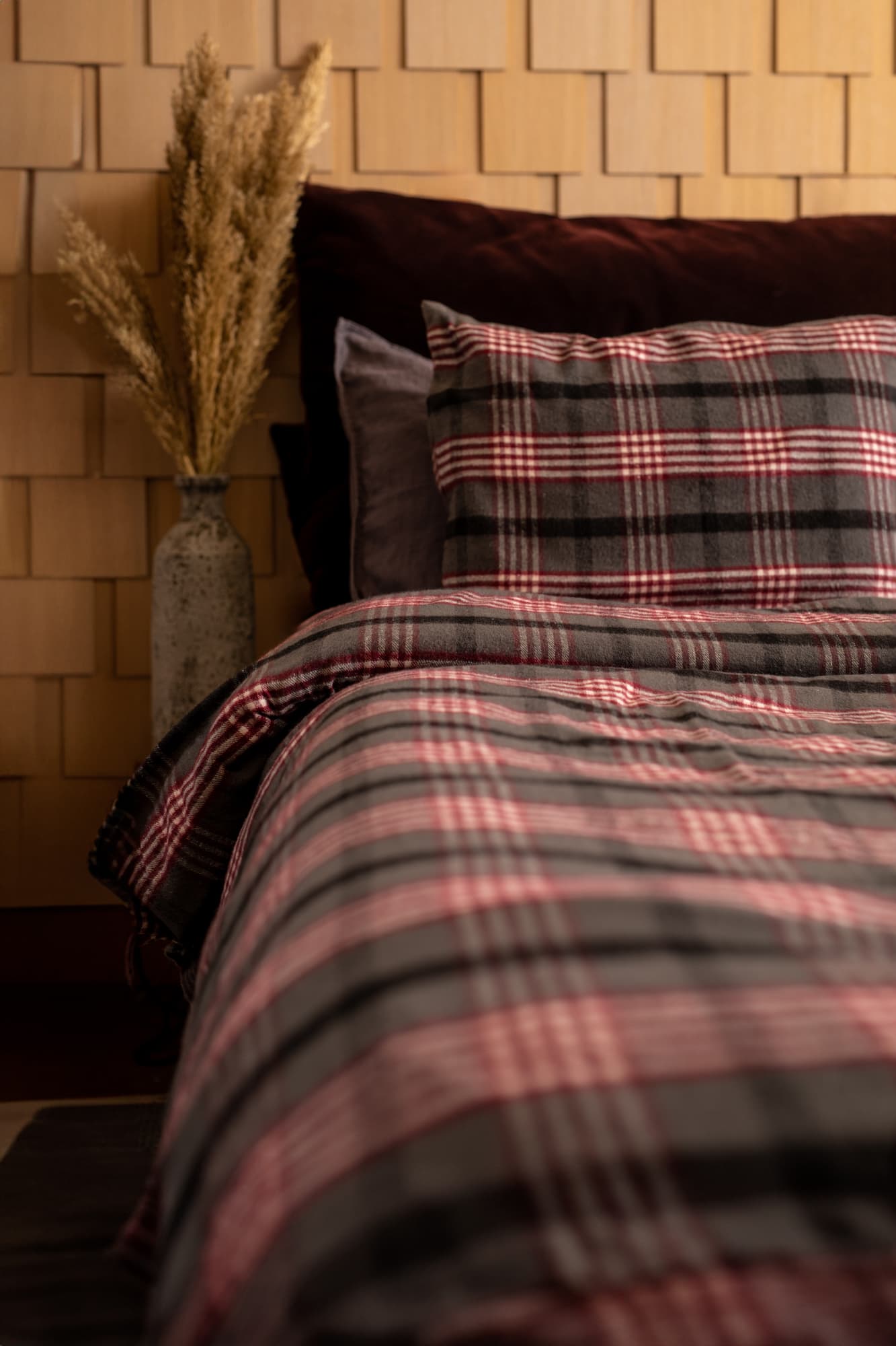 Sengesett Skaveröd Garnfarget Flanell, Resirkulert – bilde 4