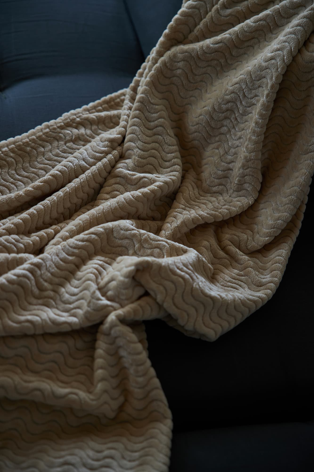 Agnes fleecepledd, beige – bilde 4