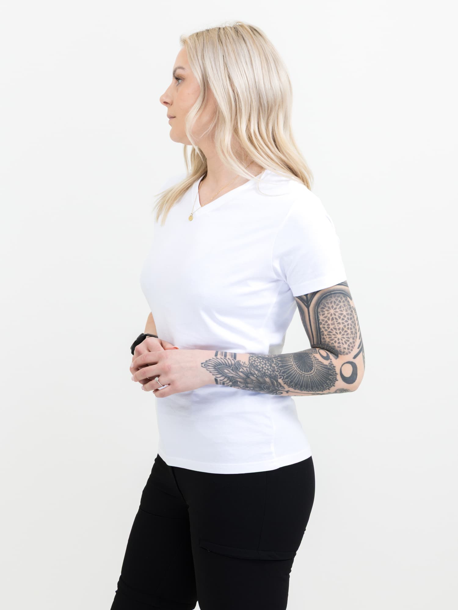 Heavy V-neck T-shirt ladies – bilde 5