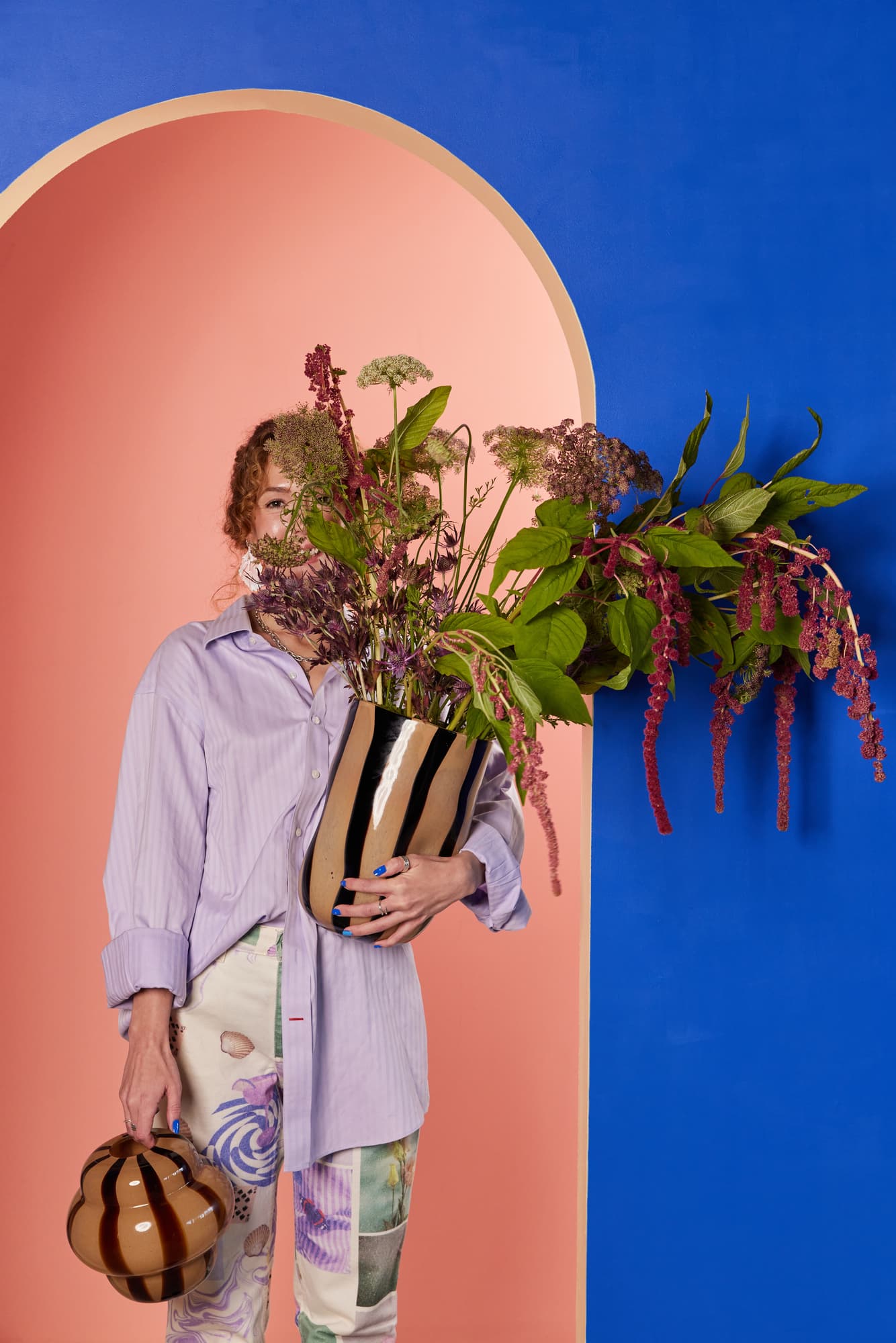 Vase Curlie, Brun/beige