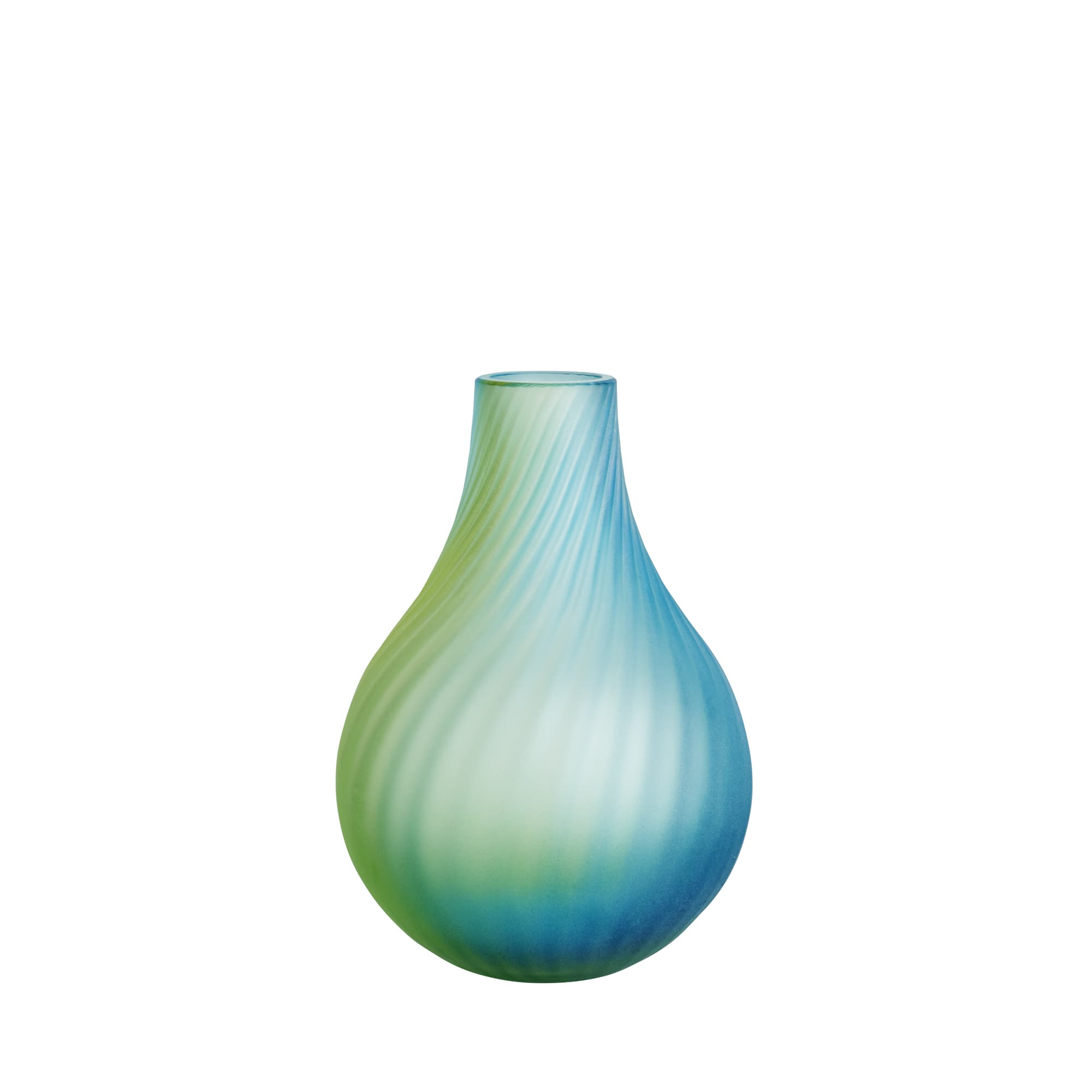Iris vase blue/green frosted, EL AC-23