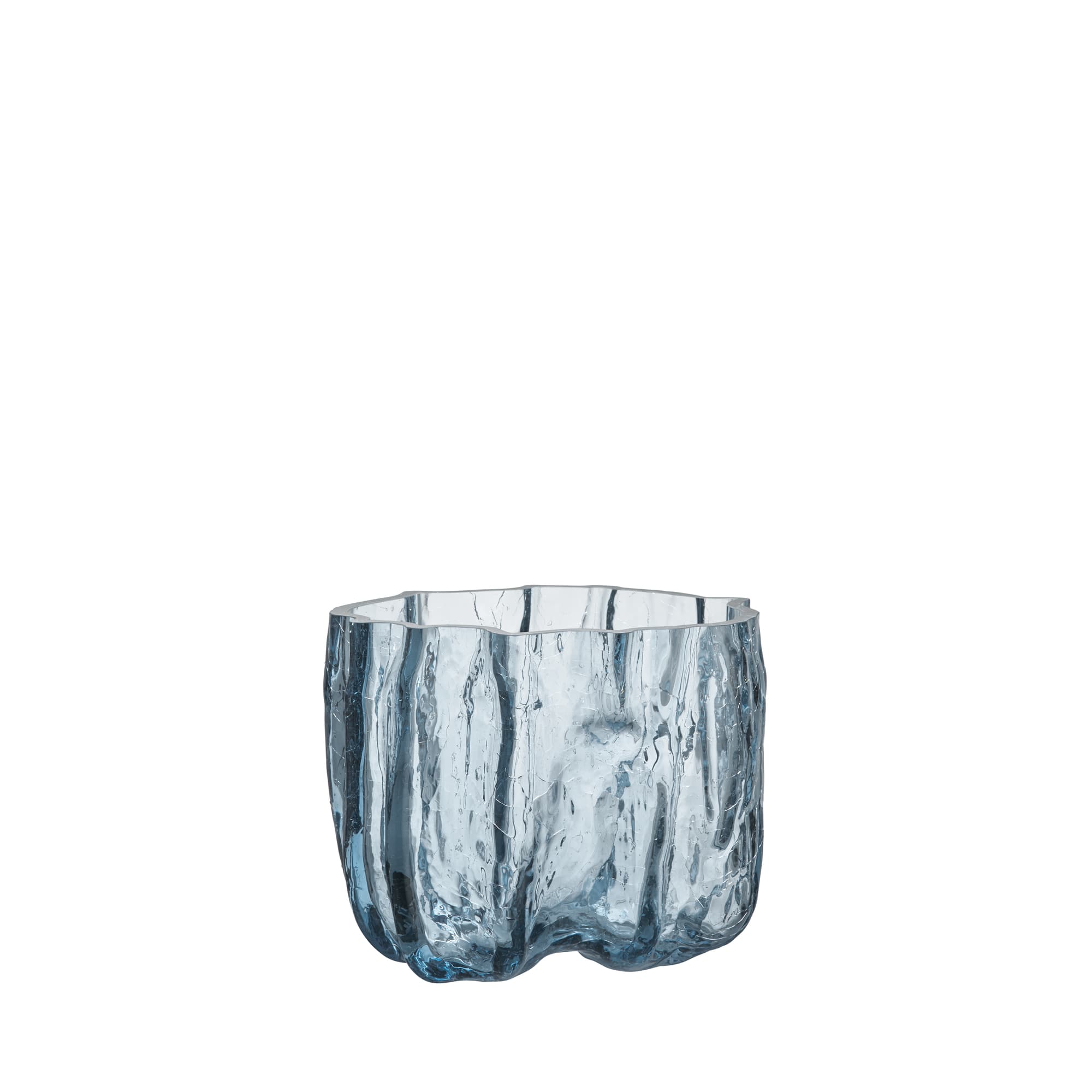 Crackle vase, sirkulert glass 175 mm
